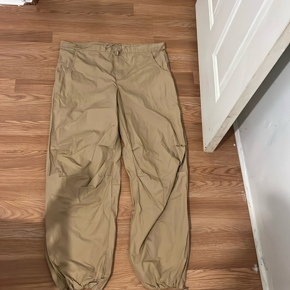 Tan parachute pants